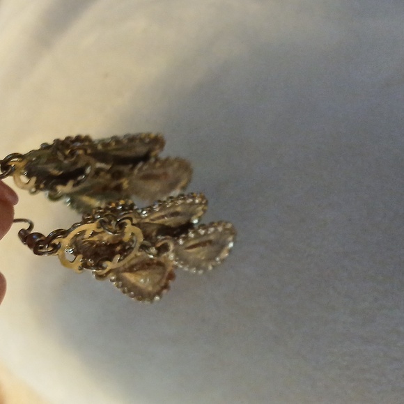 Turquoise look fish hook dangle earrings - Picture 6 of 6